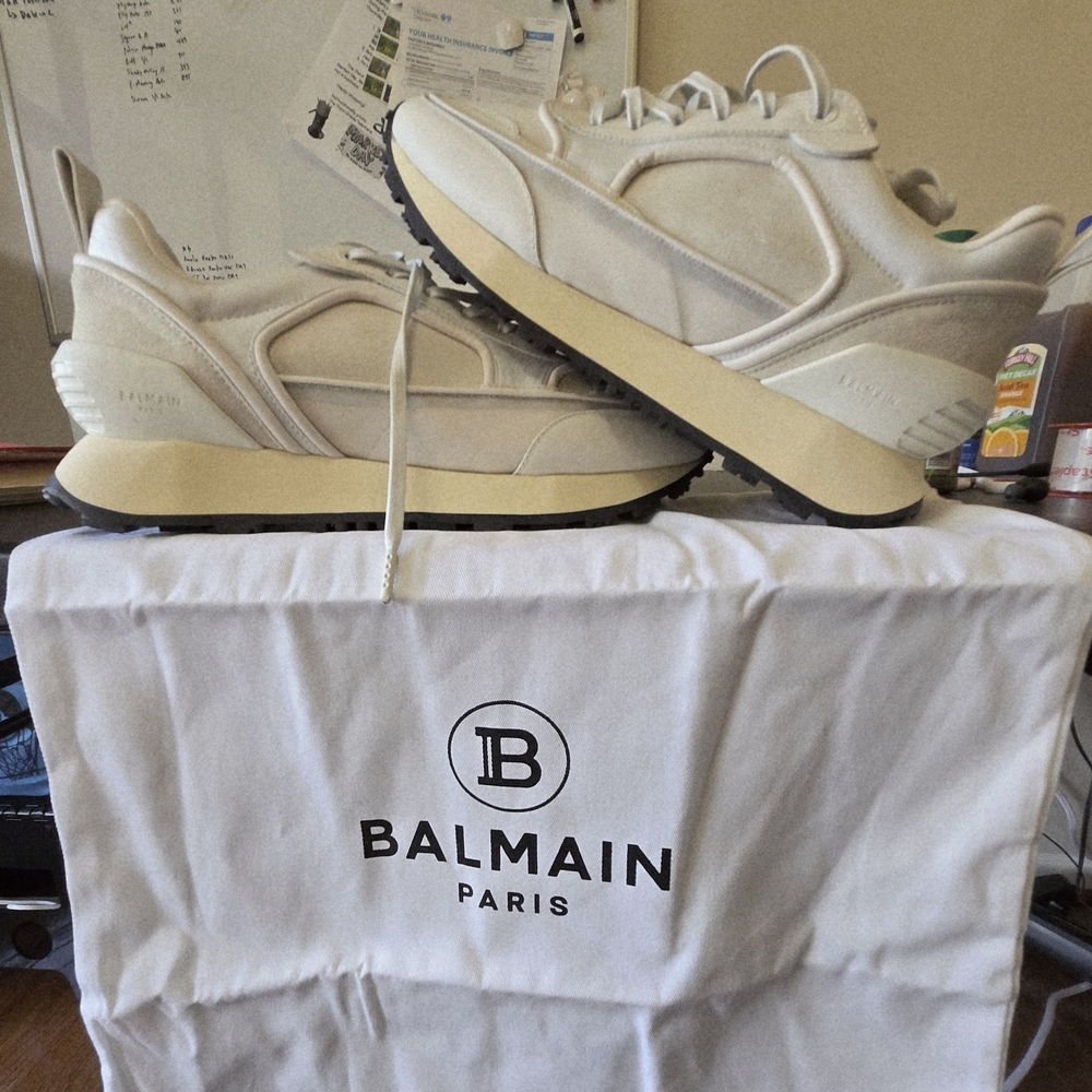Brand New Balmain Men's White Sneakers Sz 9 With Box